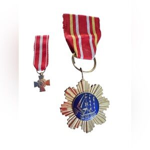 French Croix de la Valeur Militaire And (Taiwan) Hai Feng Medal